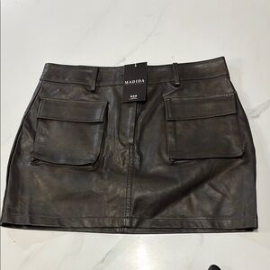 Women's Black Leather Skirt